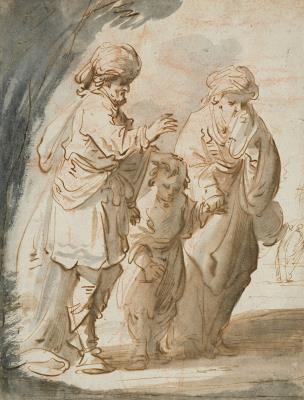 Abraham bids farewell to Hagar and Ishmael