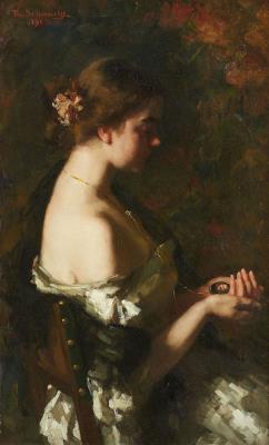 Lost. Girl with a medallion by Therese Schwartze - Auction record, sale price, and art valuation. Compare with similar artists and explore comparable artworks.