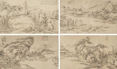 Four landscape paintings