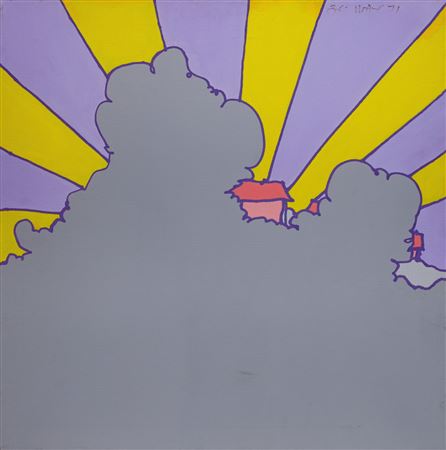 Sunbeams radiating from behind a cloud, 1971