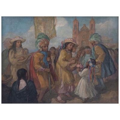 Sample artwork by Jose Atanacio Monroy (Born 1912), known for painting, muralist - View similar artists and auction records