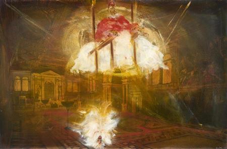 Pope a la Francis Bacon and Fluffy Pooch