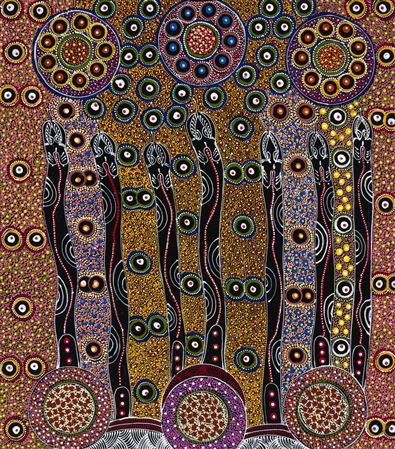 Seven Sisters Dreaming by Cindy Wallace - Auction record, sale price, and art valuation. Compare with similar artists and explore comparable artworks.