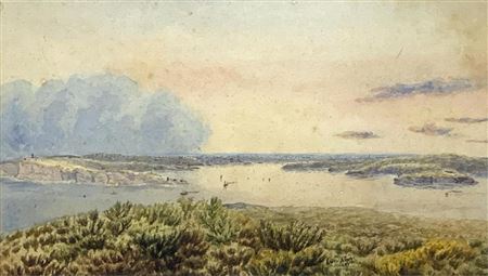 Sydney Harbour From North Head, 1885 by Ernest D Stocks - Auction record, sale price, and art valuation. Compare with similar artists and explore comparable artworks.
