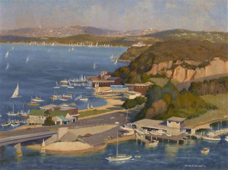 The Spit looking to Balmoral by Ronald Hewison Steuart - Auction record, sale price, and art valuation. Compare with similar artists and explore comparable artworks.