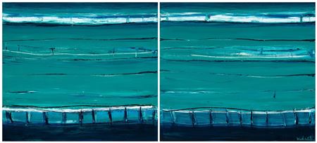Bronte Ocean (diptych) by Elizabeth Wadsworth - Auction record, sale price, and art valuation. Compare with similar artists and explore comparable artworks.