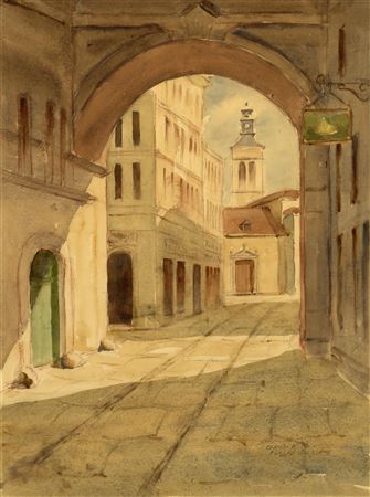 European Town, Courtyard Scene