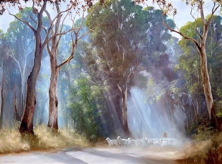 Sample artwork by Kevin John Best (1932 - 2012), known for landscape painting - View similar artists and auction records