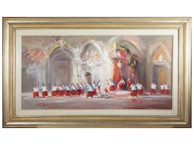 La prova dei cantori 1992 by Norberto Martini - Auction record, sale price, and art valuation. Compare with similar artists and explore comparable artworks.