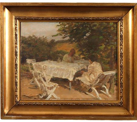 Sample artwork by Julius Paulsen (1860 - 1940), known for impressionist female figure, landscape and portrait painting, nudes, dancers - View similar artists and auction records