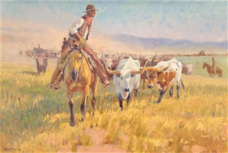 Chisholm Trail by William Foster Reese - Auction record, sale price, and art valuation. Compare with similar artists and explore comparable artworks.