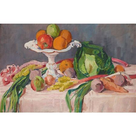 STLL LIFE: VEGETABLES AND FRUIT ON A TABLE