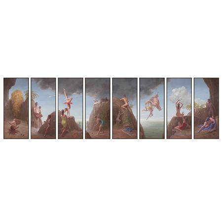 MYTHOLOGICAL FRIEZE (DANAË; GANYMEDE; IO; PROMETHEUS & ATALANTA; DIANA & ACTAEON; ICARUS; DAPHNE; THESEUS & ARIADNE) - COMMISSION FOR BERNARD & MIRABEL KELLY, 2002 (8) by Harry Holland - Auction record, sale price, and art valuation. Compare with similar artists and explore comparable artworks.