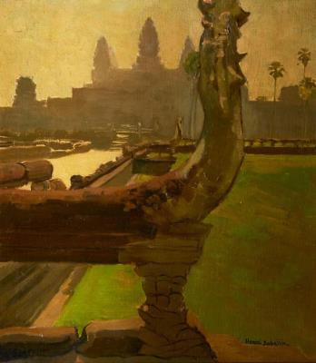 Angkor Wat temple. The balustrade of the Naga.