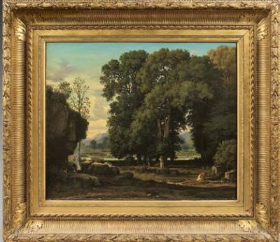 Idyllic landscape with fountain