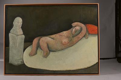 Reclining Nude with Bust, 1992 by Avraham Hadad - Auction record, sale price, and art valuation. Compare with similar artists and explore comparable artworks.