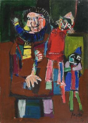 Man with puppets