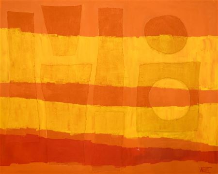 "Untitled" (Orange and Yellow Forms)