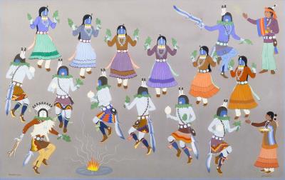 Haskay Yah ne Yah (Male and Female Dancers of the Night Way) / Kachina Dancers