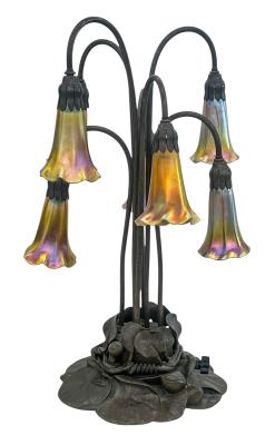 385 Seven-Light Lily Bronze Table Lamp