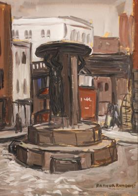 Skidmore Fountain by Arthur Runquist - Auction record, sale price, and art valuation. Compare with similar artists and explore comparable artworks.
