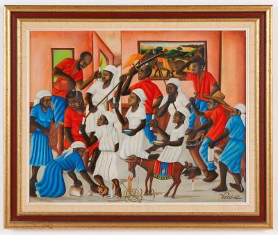 Vodou Ceremony, 1967 by Gerard Valcin - Auction record, sale price, and art valuation. Compare with similar artists and explore comparable artworks.