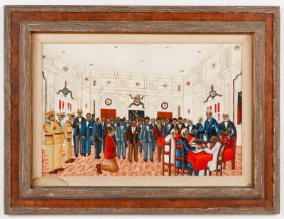 Sample artwork by Gerard Valcin (1924/25 - 1988), known for naive genre, figure painting - View similar artists and auction records
