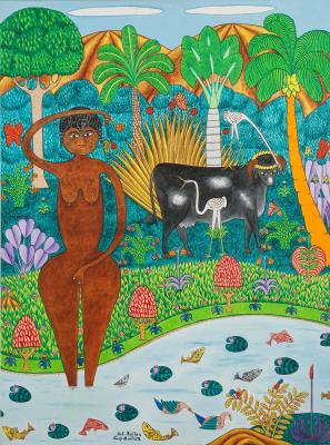 Nude in Jungle Scene