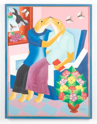The Kiss by Audes Saul - Auction record, sale price, and art valuation. Compare with similar artists and explore comparable artworks.