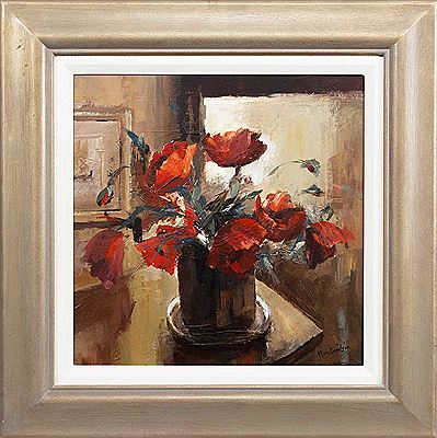 Interior with red poppies