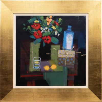Flowers and Gin by Francis Boag - Auction record, sale price, and art valuation. Compare with similar artists and explore comparable artworks.