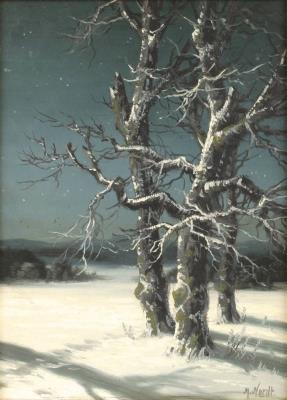 Winter Moon Night by Max Nordt - Auction record, sale price, and art valuation. Compare with similar artists and explore comparable artworks.