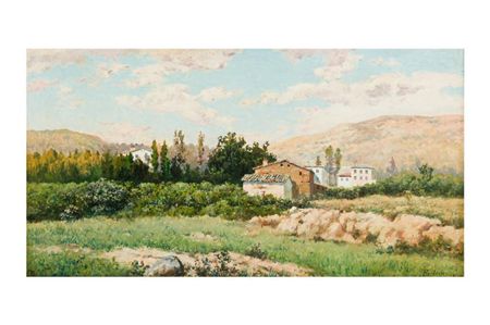 "Landscape with farmhouse"