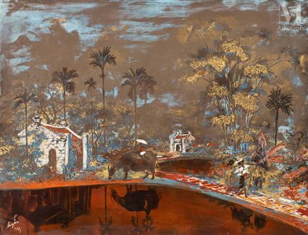 Village by the lake