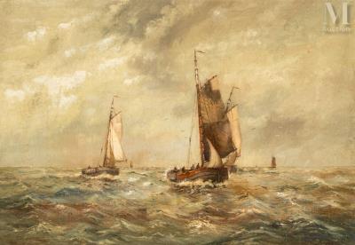 Fishing boats at sea