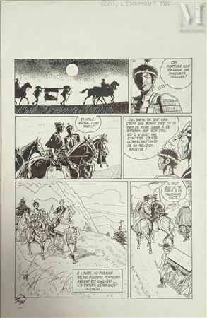 Ugaki plate no. 25 of volume 2, L'escrimeur fou, published by Dargaud in 1985