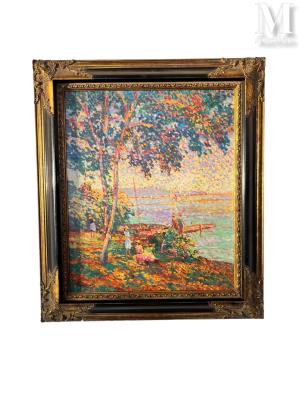 Waterside scene by Eugene Begarat - Auction record, sale price, and art valuation. Compare with similar artists and explore comparable artworks.
