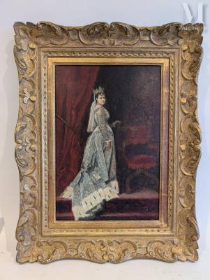 Portrait of the singer Madame Gueyrard in the role of the Queen in Hamlet