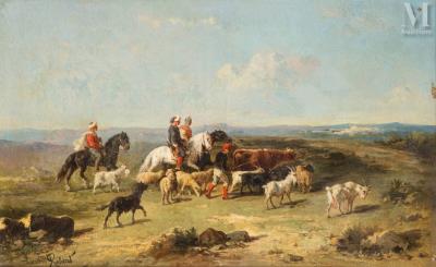 Riders and herd