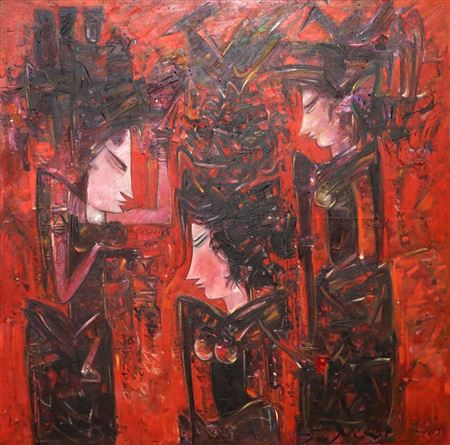 Three Women and Birds (Tiga Wanita dan Burung), 1996