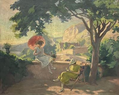 The Relaxation of the Elegant Ladies in a Shaded Garden by Clementine Ballot - Auction record, sale price, and art valuation. Compare with similar artists and explore comparable artworks.
