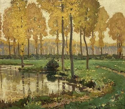 Wooded riverside landscape