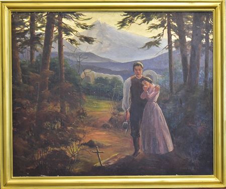 OREGON TRAIL MOURNING SCENE