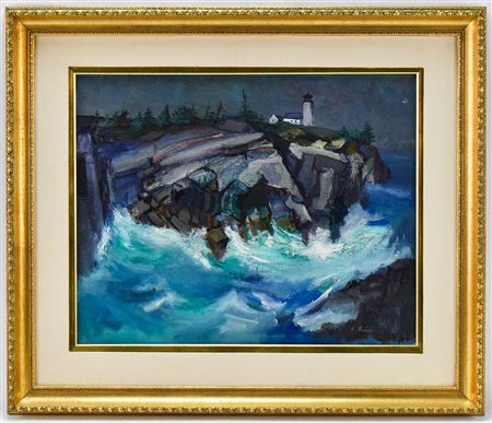 NOCTURNAL LIGHTHOUSE SEASCAPE