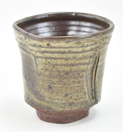 RAKU-FIRED DARK BROWN STONEWARE BOWL