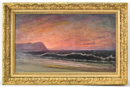 "SUNSET-TILLAMOOK HEAD & LIGHTHOUSE FROM CLATSOP BEACH, OREGON"