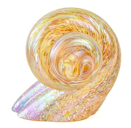 GLASS SEASHELL PAPERWEIGHT