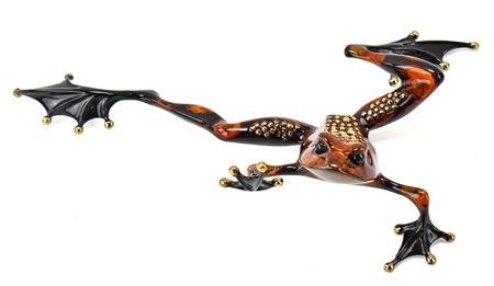 "HIGH FIVE" BRONZE FROG SCULPTURE