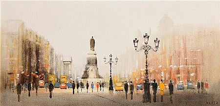 Sample artwork by Anthony Robert (Tony) Klitz (1917 - 2000), known for impressionist urban cityscape painting - View similar artists and auction records