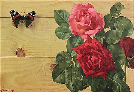Still Life with Butterfly and Roses (1957)